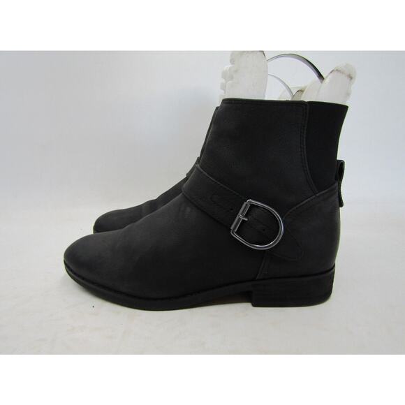 ALDO Womens Size 9 M Black Zip Buckle Ankle Fashion Boots - Picture 1 of 11